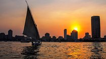 Nile riverboat Cairo Felucca Boat on Nile at Sunset