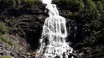 Bride's Veil and Steinsdalsfossen waterfalls with sceneries of Hardanger Fjord