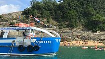 Boat by the Bay and Santa Clara Island in Donostia San Sebastian