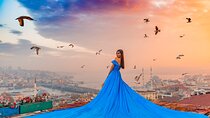 Rooftop Flying Dress Photo Shoot in Istanbul