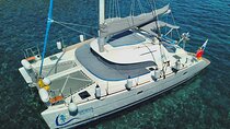 Santorini: Premium Small-Group Catamaran Cruise with Food/Drinks