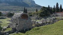 Private Biblical Apostle Paul steps in Ancient Corinth. 