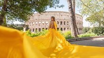 Photoshoot with flying dress in Rome