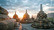 Borobudur Sunrise from Setumbu Hill, Merapi Volcano & Prambanan