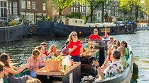 Amsterdam: Guided Open Boat Canal Cruise Unlimited Drinks Option