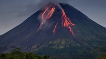Merapi Lava Viewing at Night from the Safe Distance