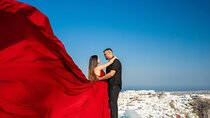Santorini Flying Dress Private Luxury Tour Experience & Pick up
