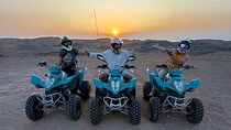 Quad biking in Agafay desert at sunset 