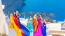 Santorini Flying Dress Group Photoshoot with pick-up/drop-off