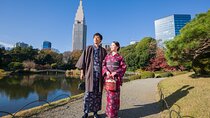 Tokyo Shinjuku Gyoen Premium Silk Kimono Rental with Dressing