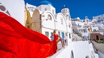 Flying Dress Photoshoot Santorini - Cruise Ship Passengers