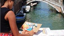 Venice paint en plein air with watercolors and local artist