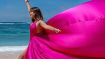 Bali Mini Photoshoot in Pink Flying Dress to Canggu