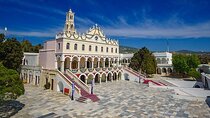 Tinos island and Church of Panagia from Athens Ferry Journey