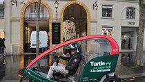 Paris visits Christmas lights on board a cab bike