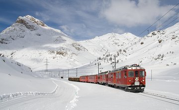 Swiss Alps Bernina Red train and St.Moritz tour from Milan