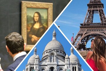 Paris in a Day Tour with Louvre, Notre Dame, Eiffel Tower and Montmartre